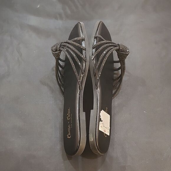 BRAND NEW CHASE+CHLOE EVE-38 RHINESTONES WOMEN'S SLIDERS - Picture 7 of 12